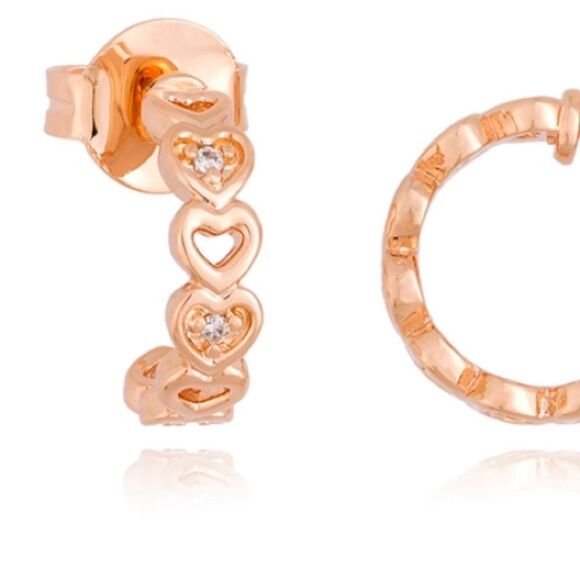 Earrings rose gold plated zirconia - Picture 4 of 7